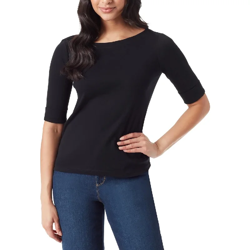 Womens Boatneck Cuff Sleeve Pullover Top Seize Bargains