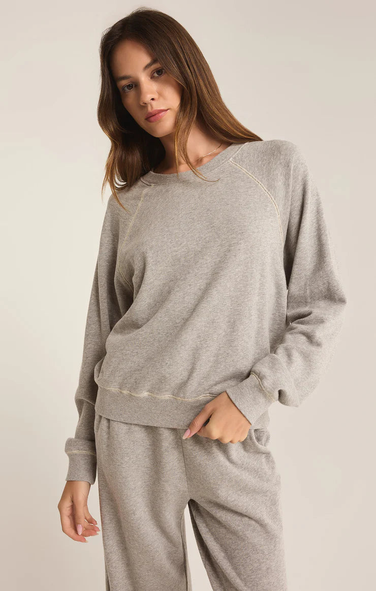 Z-Supply Saldana French Terry Top - CLASSIC HEATHER GREY New Arrivals