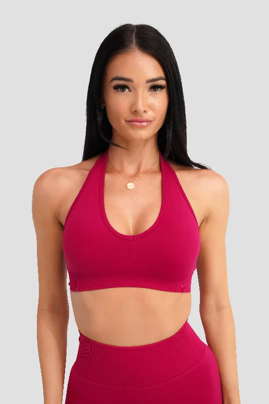 RECOIL HALTER CROP - CRANBERRY Style Upgrade