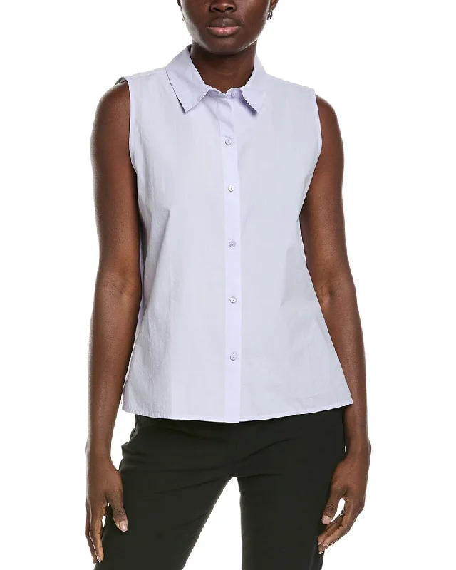 EILEEN FISHER Classic Collar Shirt Top Brand Discounts