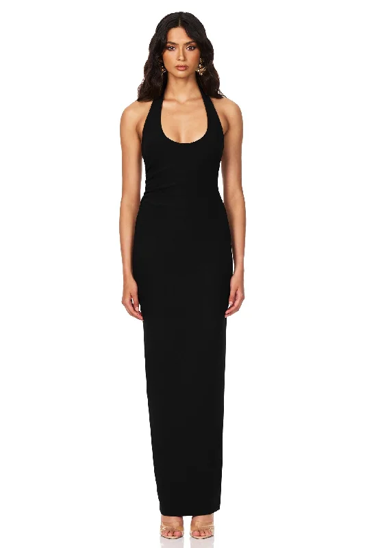 Nookie Natalia Halter Maxi Dress - Black Feminine Elegant