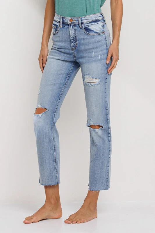 High Rise Straight Jeans Chic And Edgy