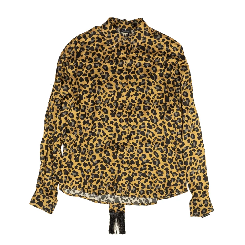 Brown Leopard Print Button Down Shirt Best Sellers