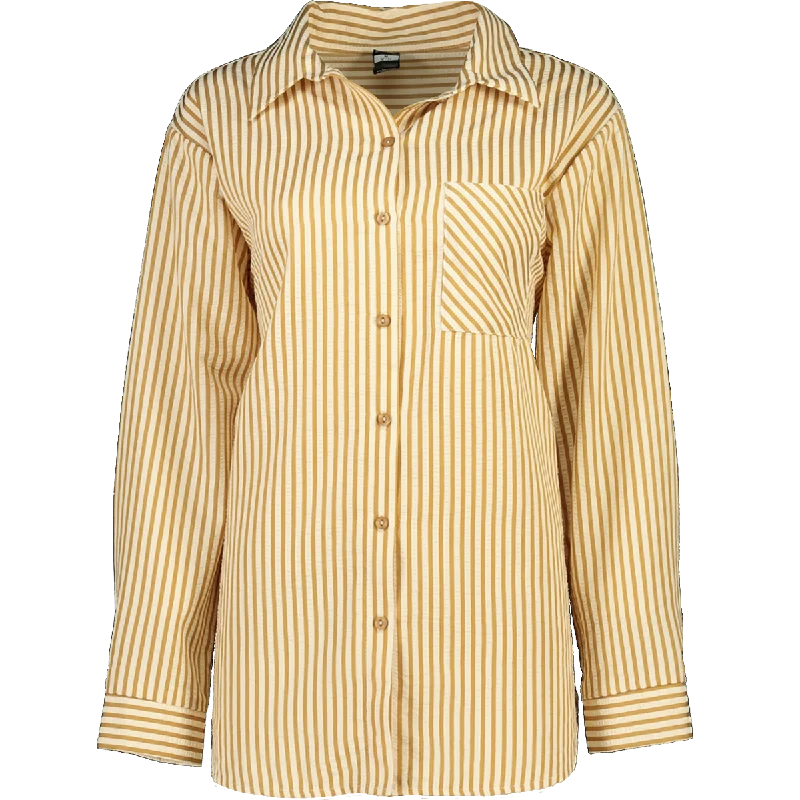 Stripe Print Button Up Shirt Versatile Style Wardrobe