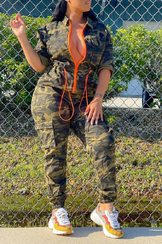 Camouflage Casual Jumpsuit Versatile Wardrobe Essentials