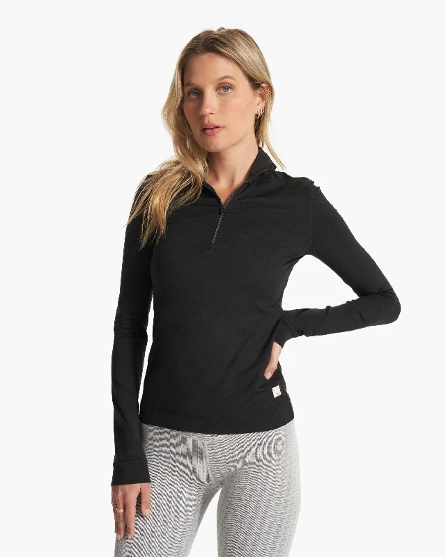 VUORI Halo Essential Half Zip - BLACK HEATHER Explore What's New