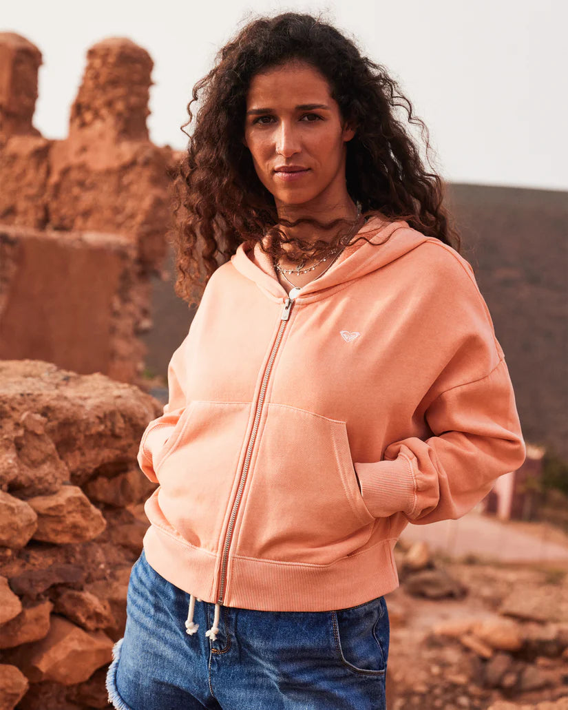 Roxy Sahara Vibes Zip Hoodie - TERRA COTTA Premium Style