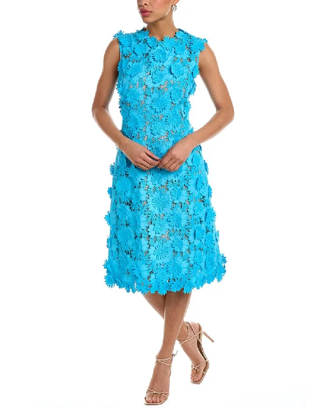 Oscar de la Renta Lace Silk-Lined Sheath Dress Flash Sale Starts