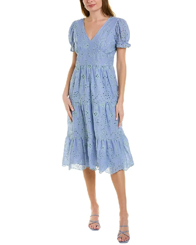 Sail to Sable Eyelet Midi Dress Quick Grab Deals