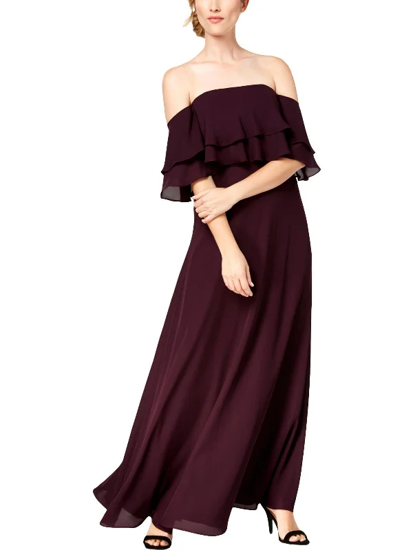 Womens Off-The-Shoulder Flounce Maxi Dress The Good Stuff